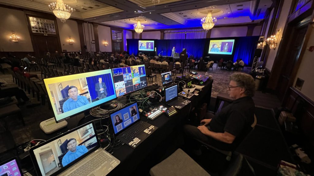 Hybrid event production setup at Scottsdale leadership summit